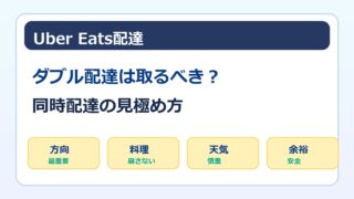 Uber Eatsのダブル配達と同時配達の見極め方をまとめた画像