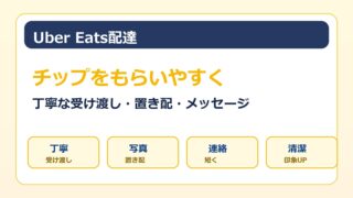 Uber Eats配達でチップをもらいやすくする丁寧な受け渡しと置き配対応をまとめた画像