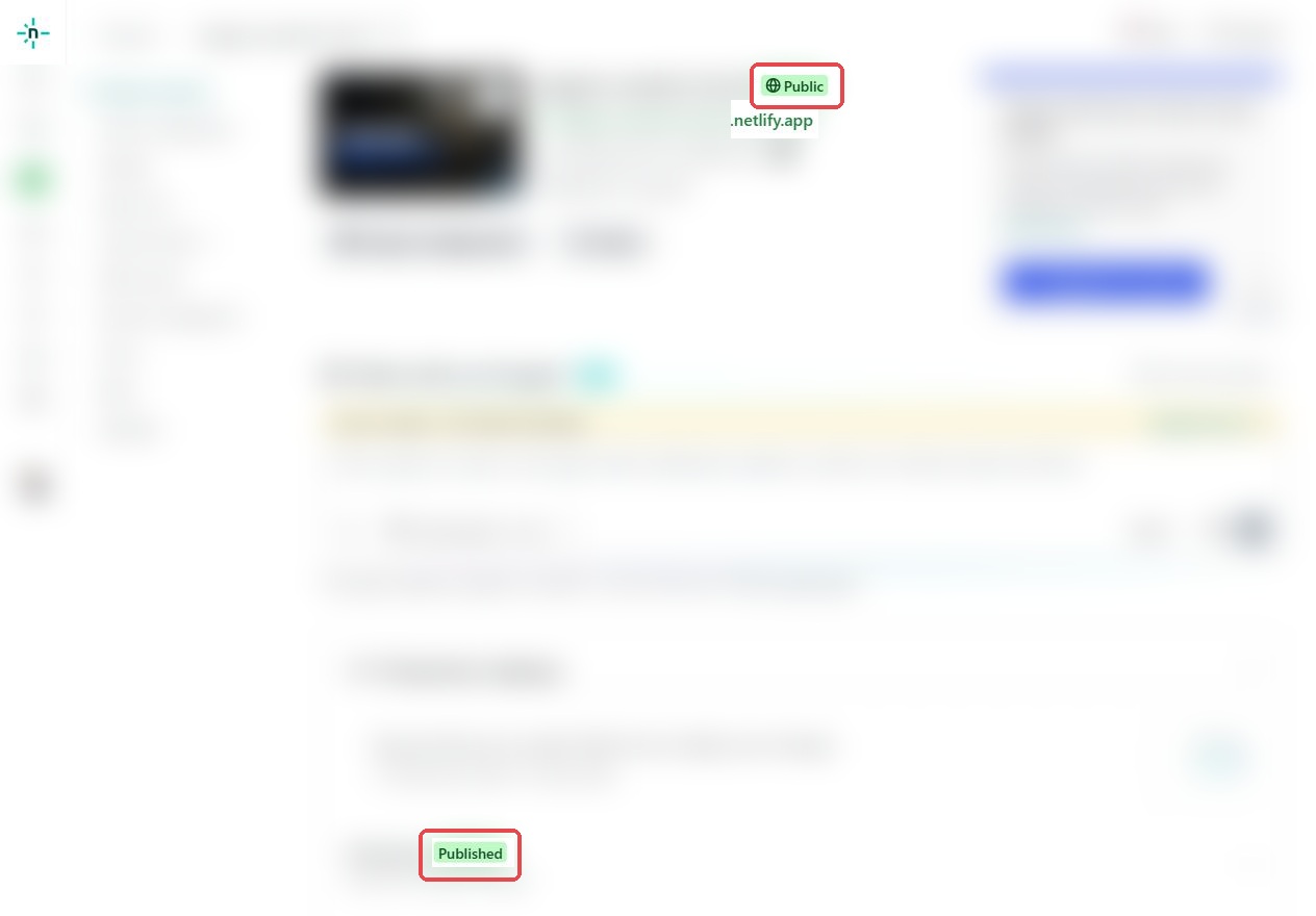手順14:「Public」と「published」を確認する